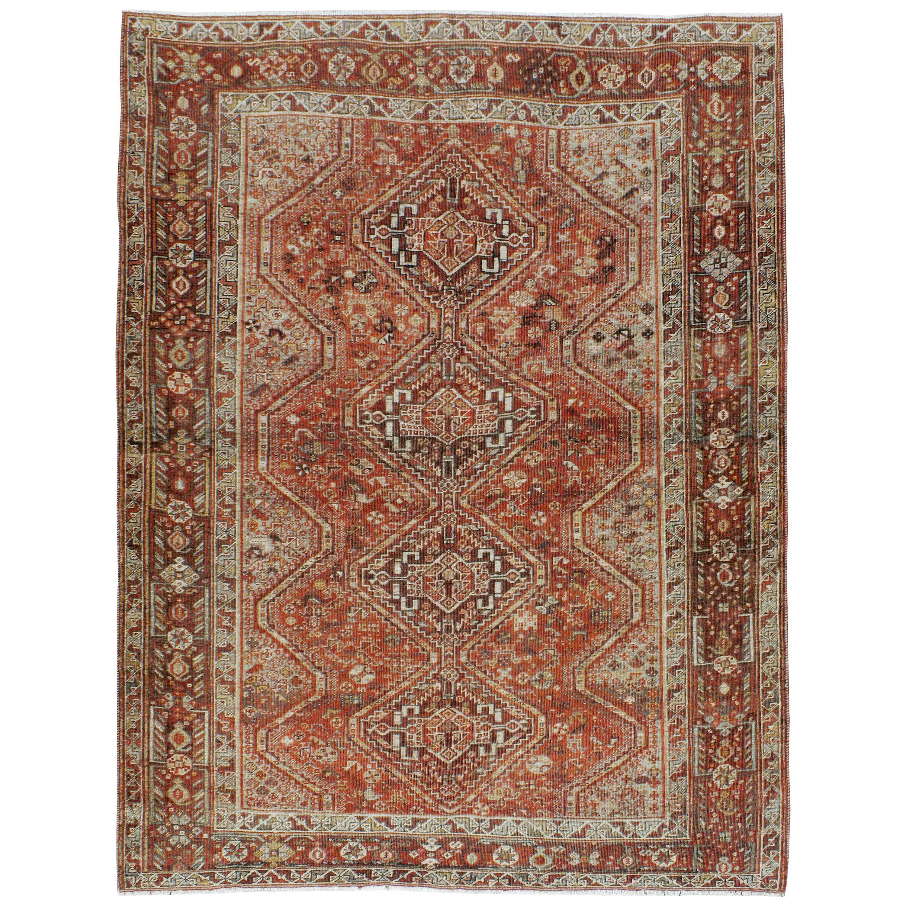 Antique Persian Shiraz Rug For Sale