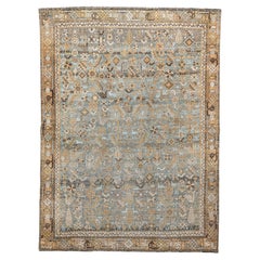 Tapis persan antique de Shiraz, doré et bleu, vers les années 1930 CIRCA
