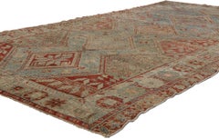Antique Persian Shiraz Rug, Rugged Beauty Meets Tribal Enchantment