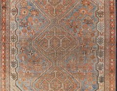 Antique Persian Shiraz Rug with Central Geometric Medallions 3'8 x 5'1