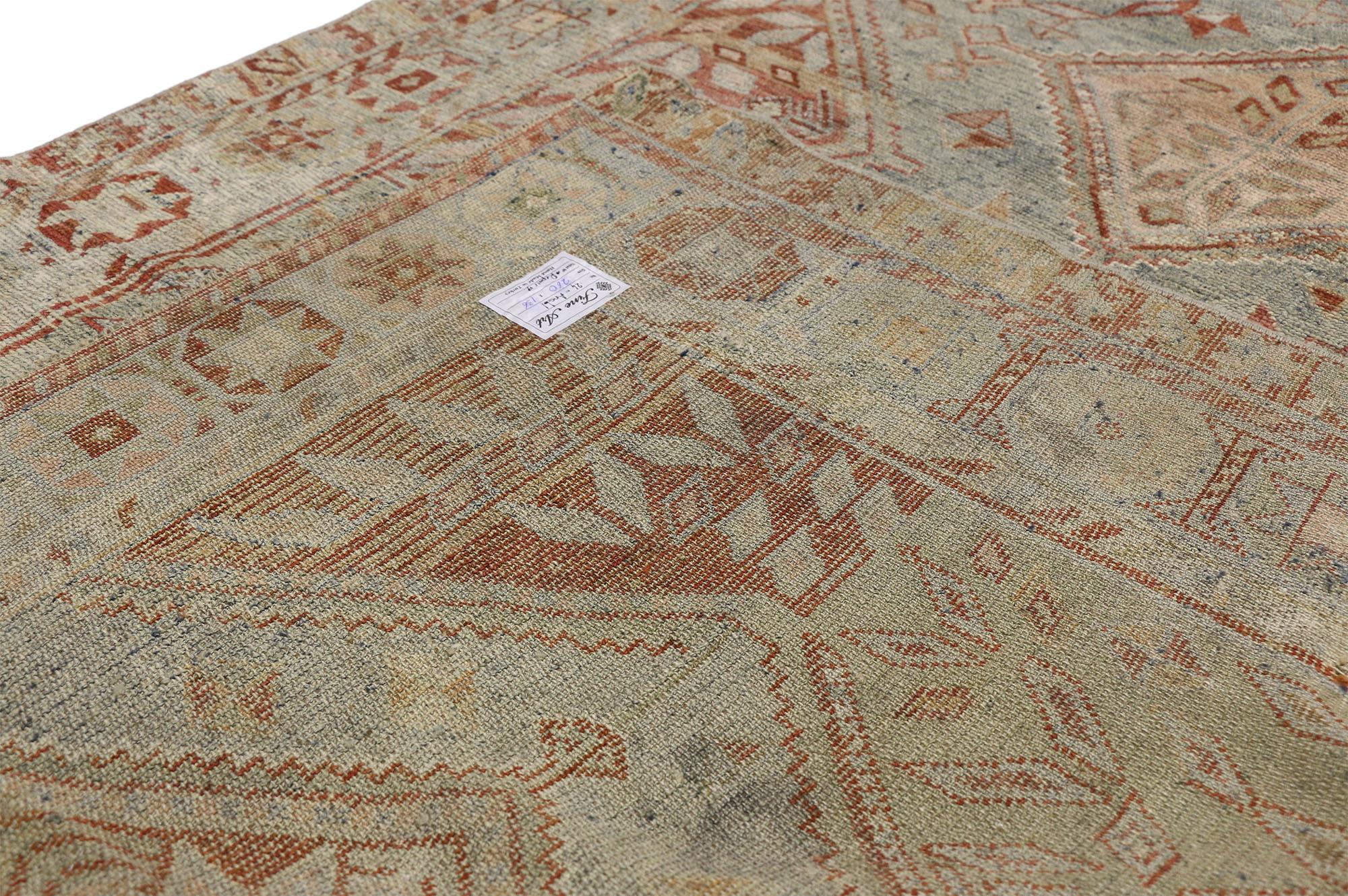 Turkish Antique Persian Shiraz Rug with Faded Earth-Tone Colors