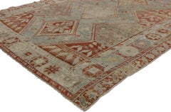Antique Persian Shiraz Rug with Faded Earth-Tone Colors