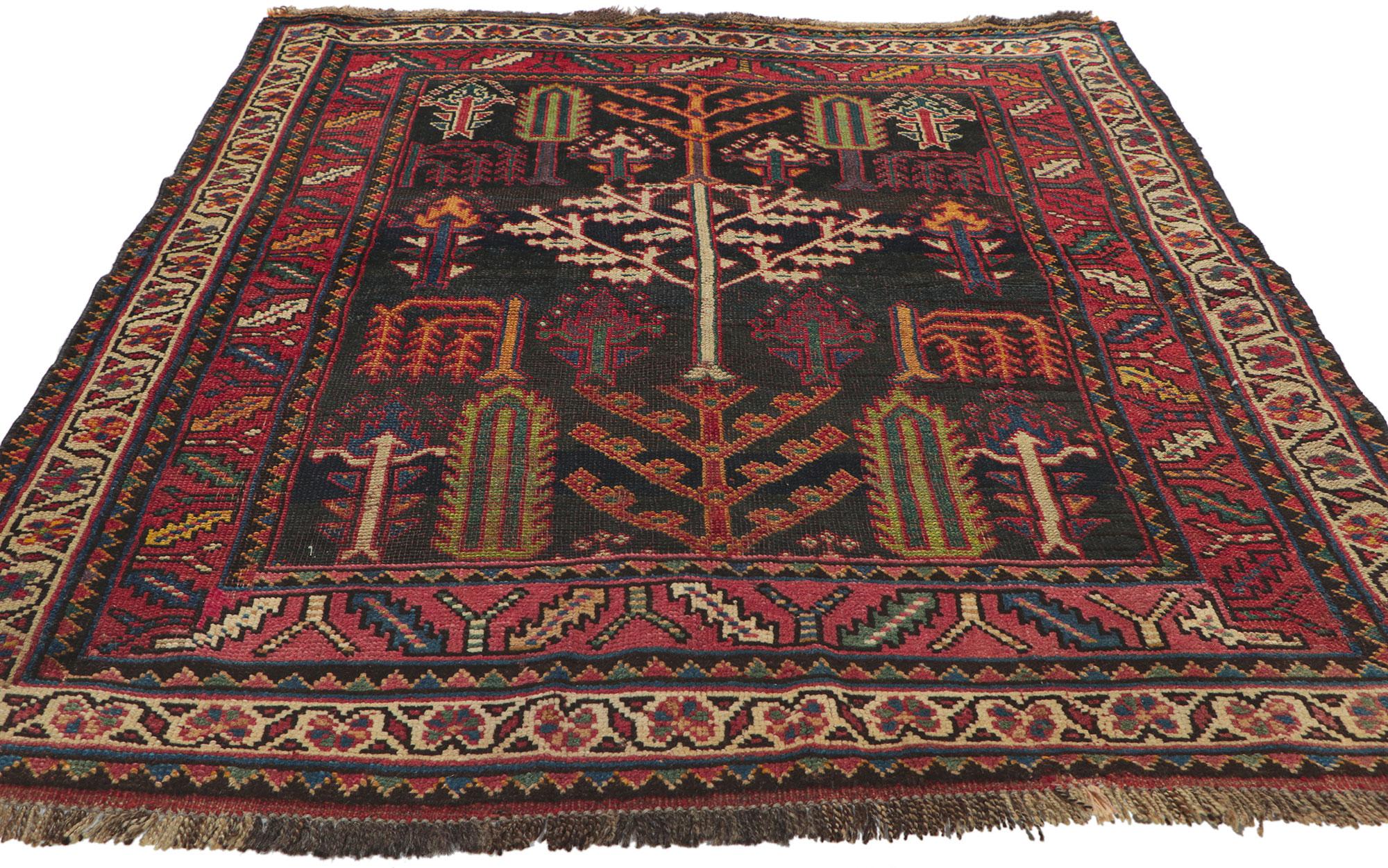 Tribal Antique Persian Shiraz Rug with Tree of Life Design For Sale