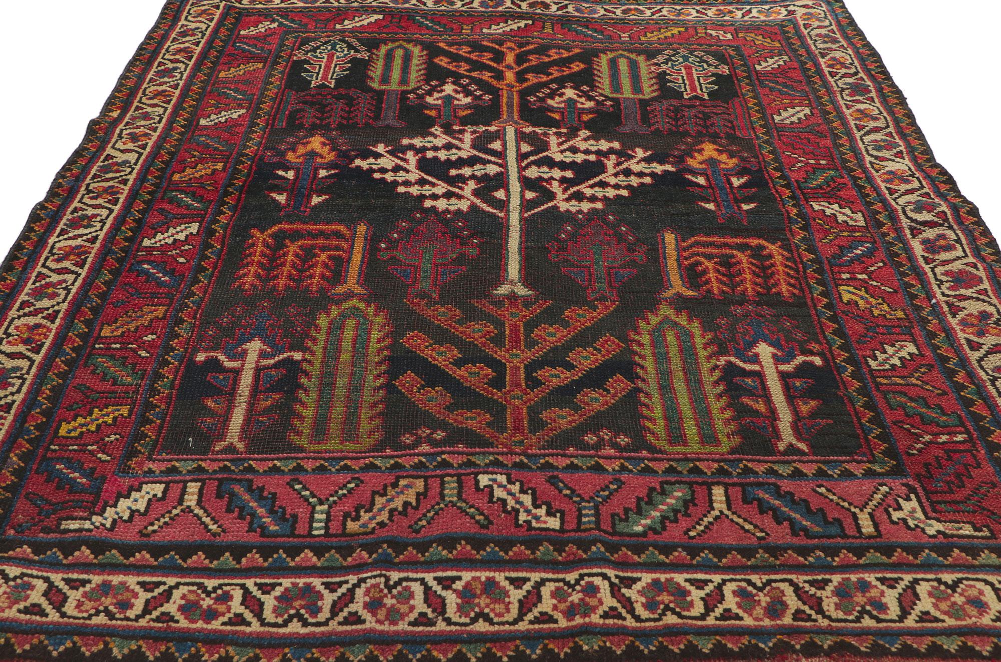 Hand-Knotted Antique Persian Shiraz Rug with Tree of Life Design For Sale
