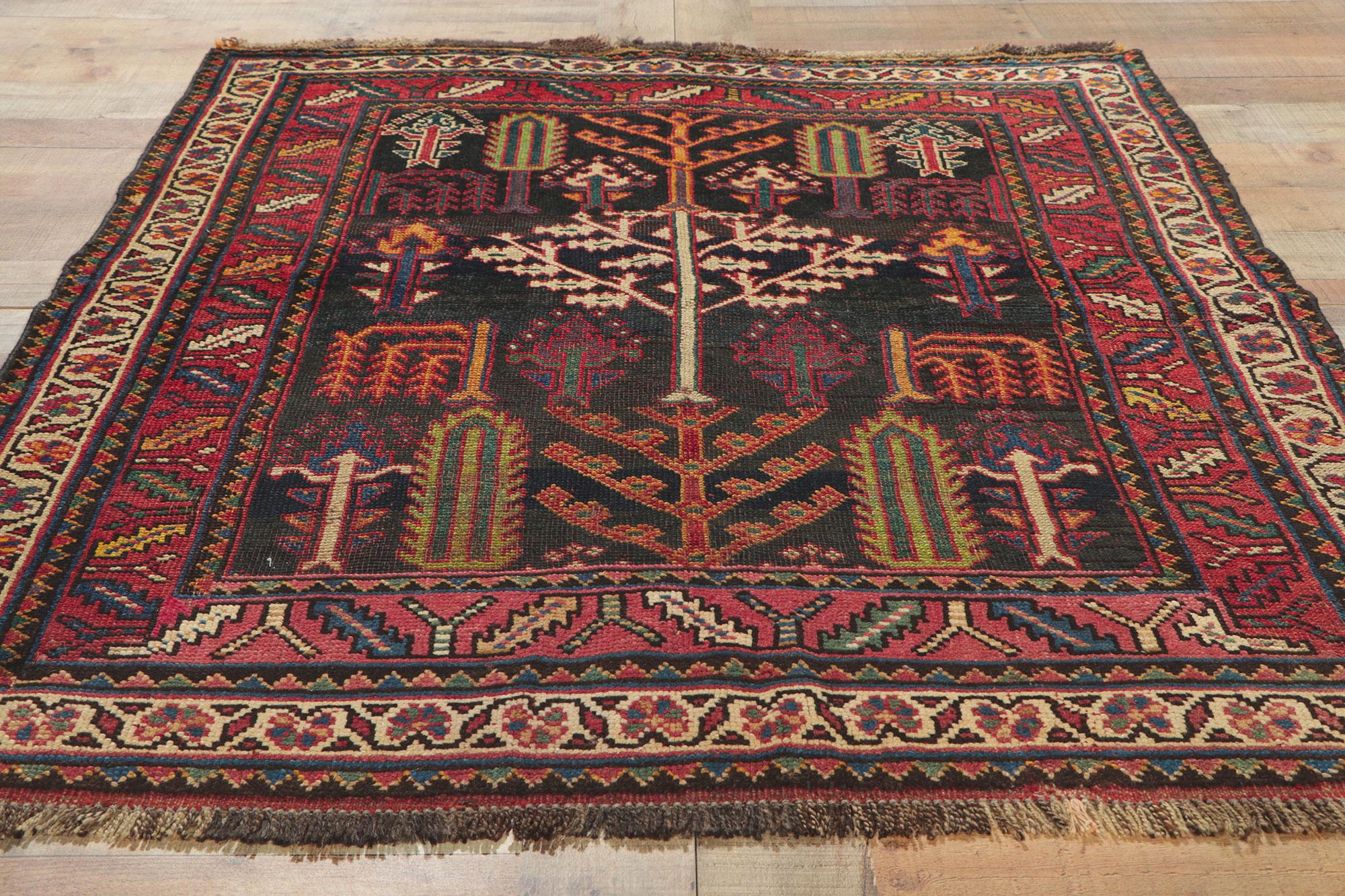 Wool Antique Persian Shiraz Rug with Tree of Life Design For Sale