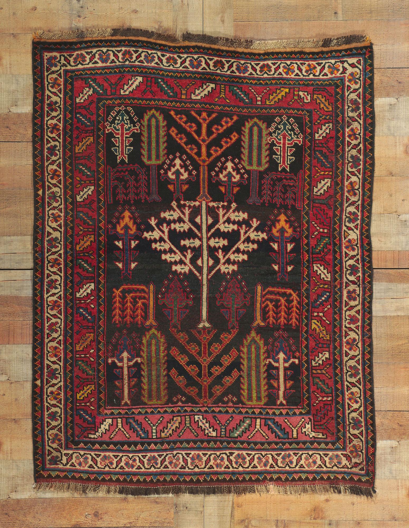 Antique Persian Shiraz Rug with Tree of Life Design For Sale 1