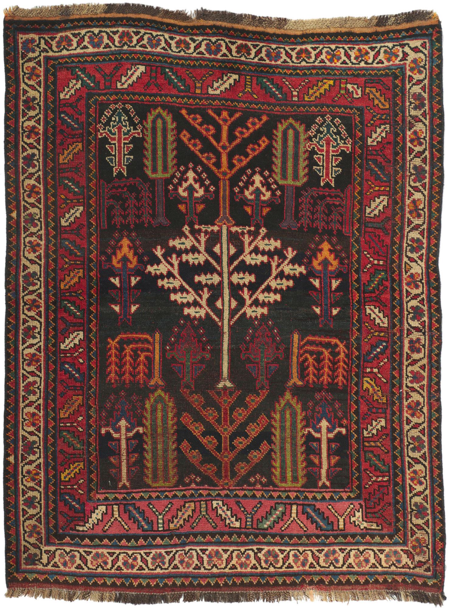 Antique Persian Shiraz Rug with Tree of Life Design For Sale 2
