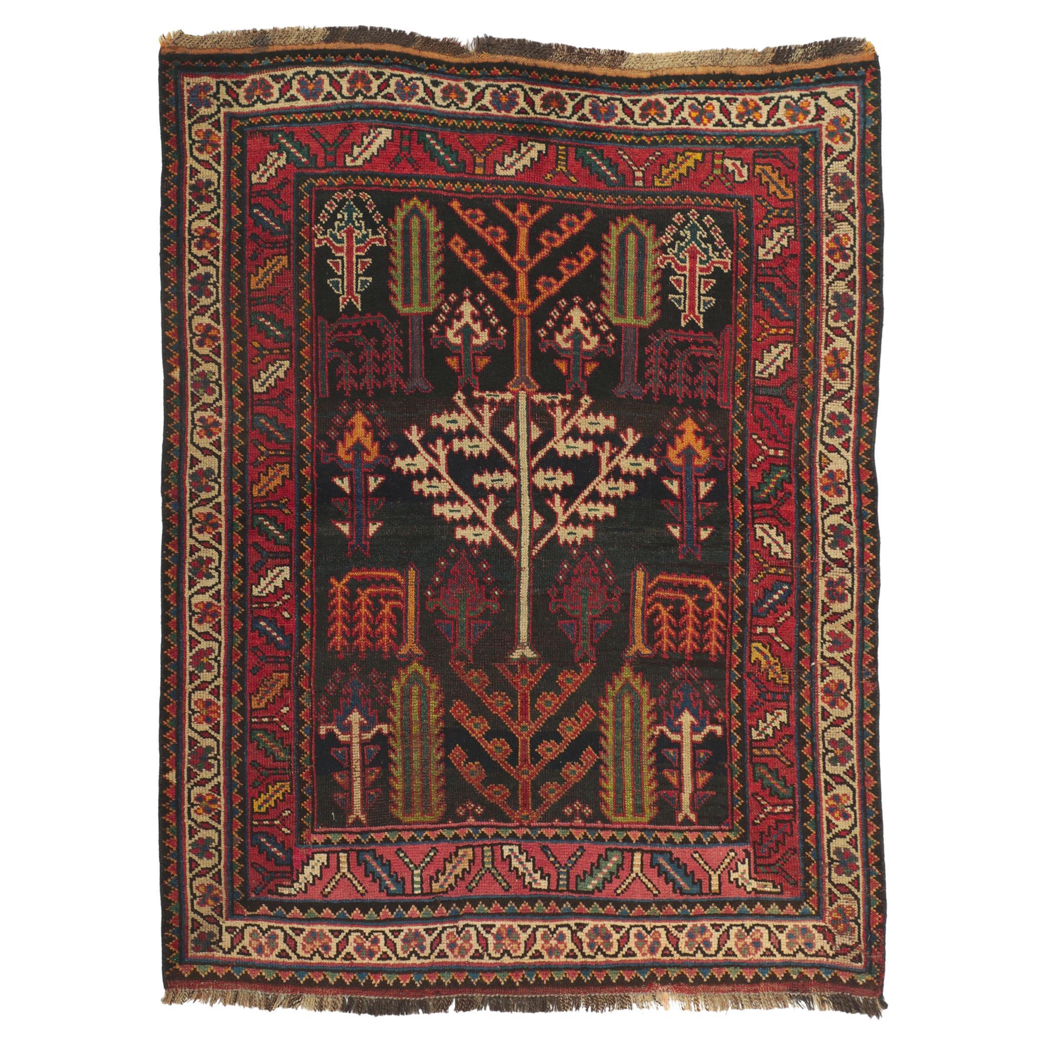 Antique Persian Shiraz Rug with Tree of Life Design For Sale