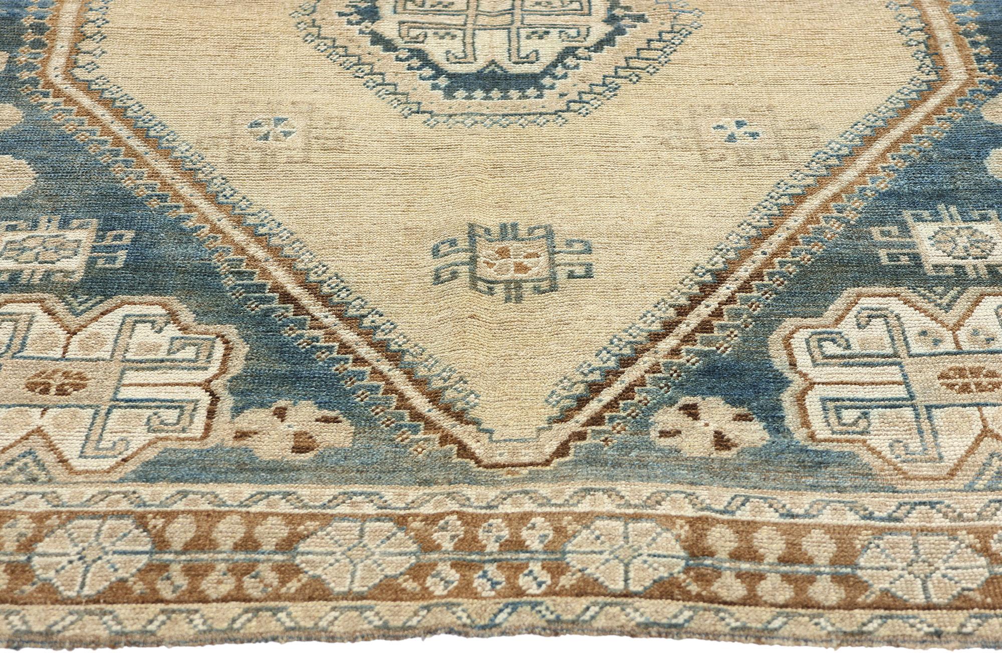 Hand-Knotted Antique Blue Persian Shiraz Rug  For Sale