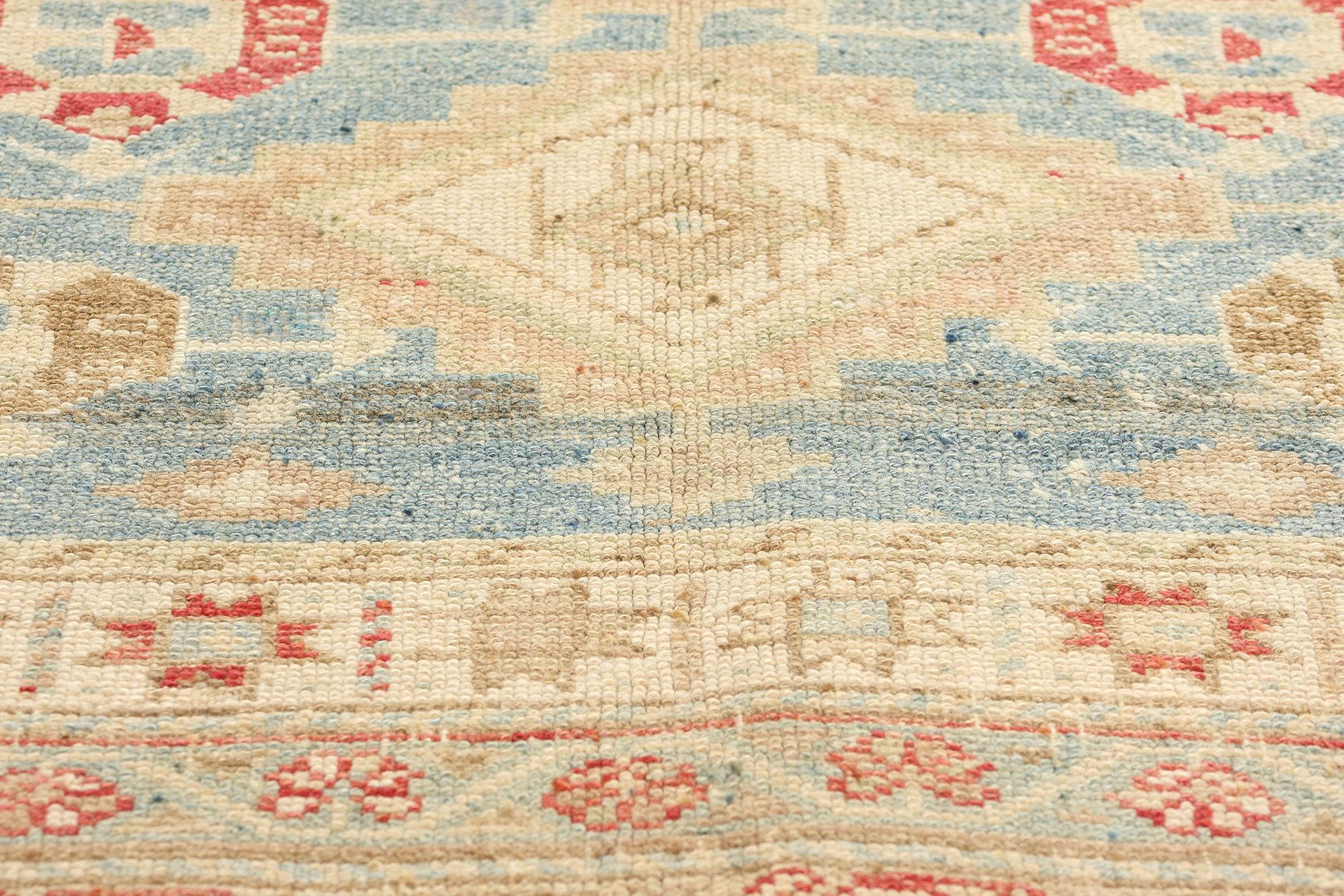 Hand-Knotted 1920's Antique Blue Persian Shiraz Rug, 05'02 x 06'09 For Sale