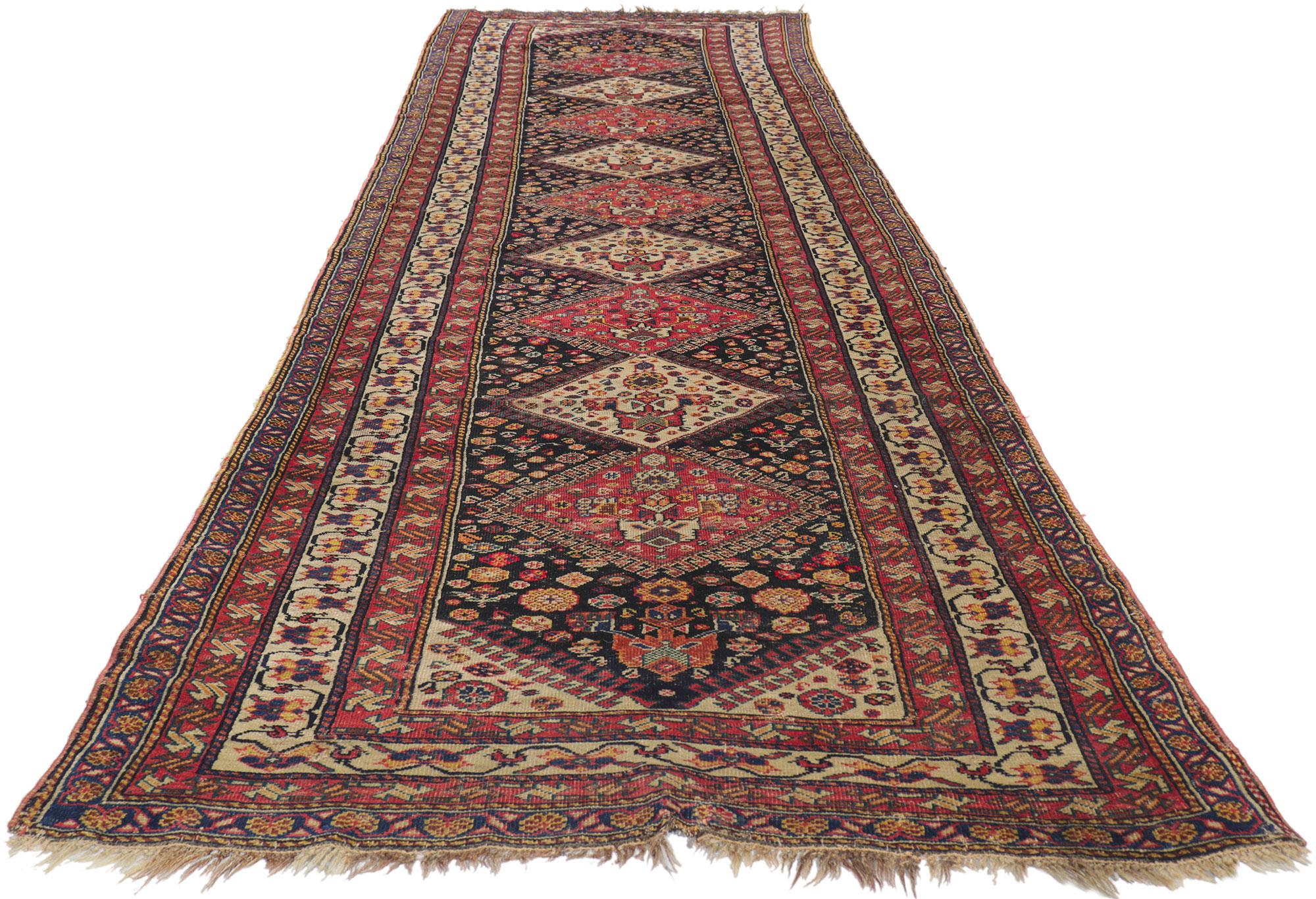 Tribal Antique Persian Shiraz Runner For Sale