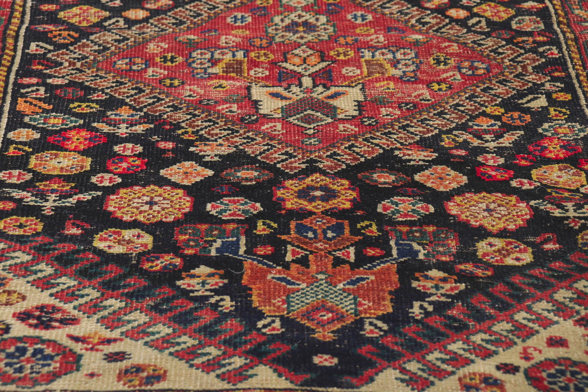 Wool Antique Persian Shiraz Runner For Sale