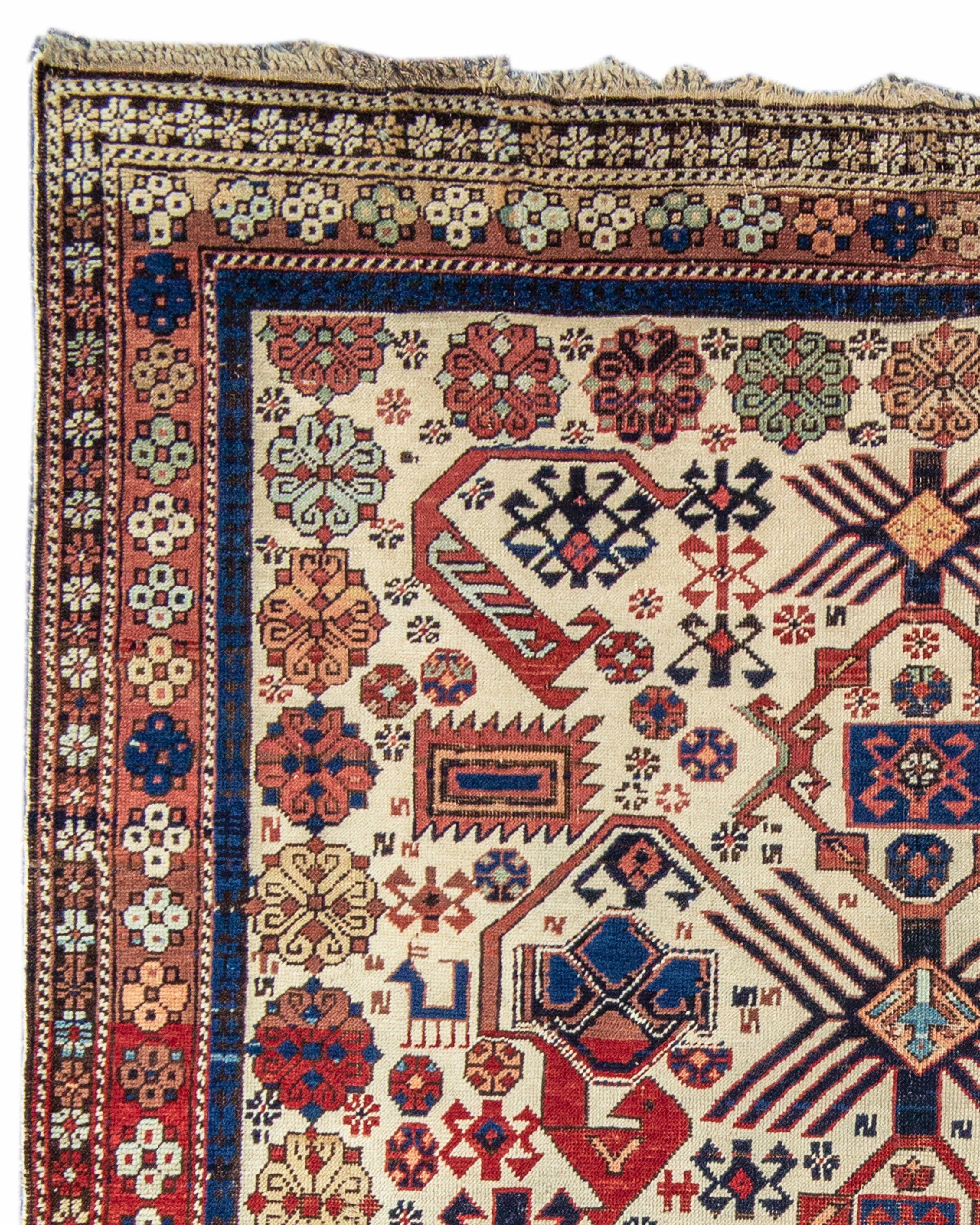 Caucasian Antique Persian Shirvan Rug, Late 19th Century