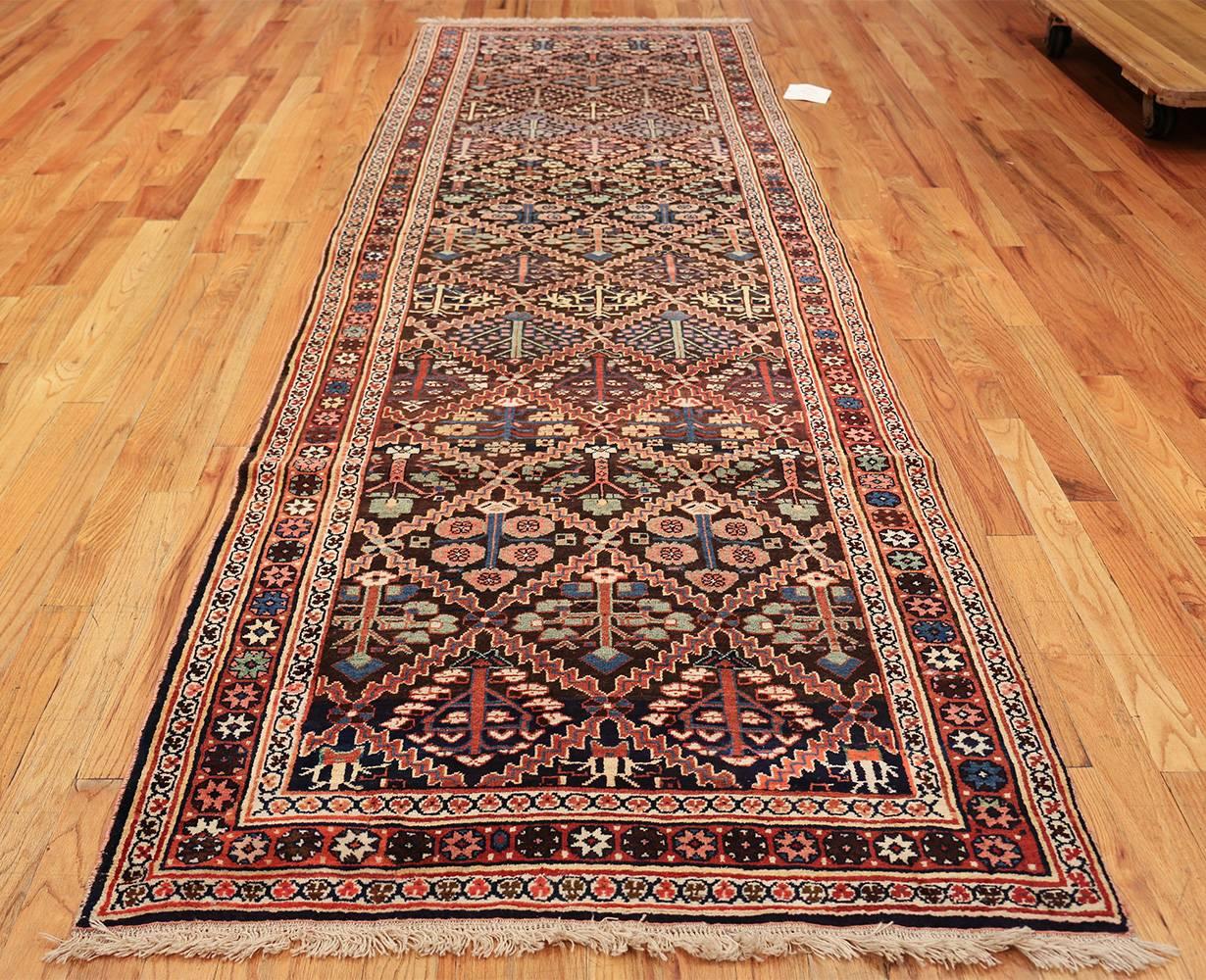 Antique Persian Shrub Design Bidjar Carpet. 4 ft 1 in x 12 ft 6 in For Sale 3