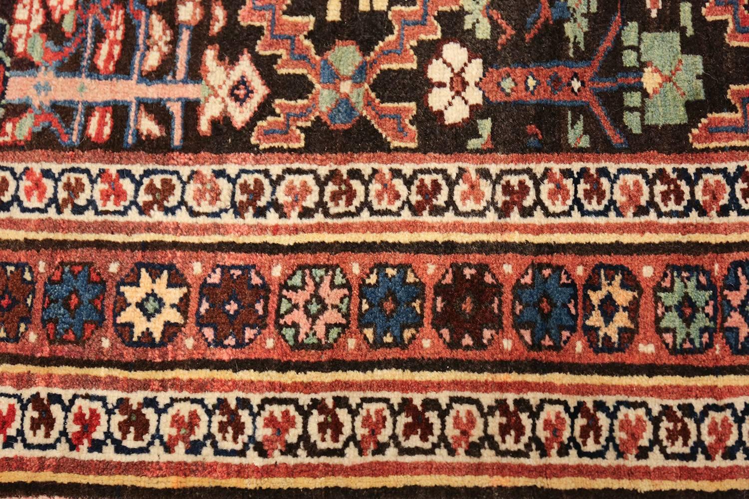 Wool Antique Persian Shrub Design Bidjar Carpet. 4 ft 1 in x 12 ft 6 in For Sale