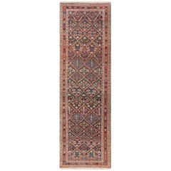 Antique Persian Shrub Design Bidjar Carpet. 4 ft 1 in x 12 ft 6 in