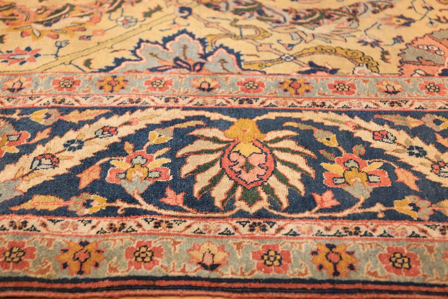 Wool Antique Persian Sickle Leaf Tabriz Rug. Size: 9 ft x 12 ft (2.74 m x 3.66 m)