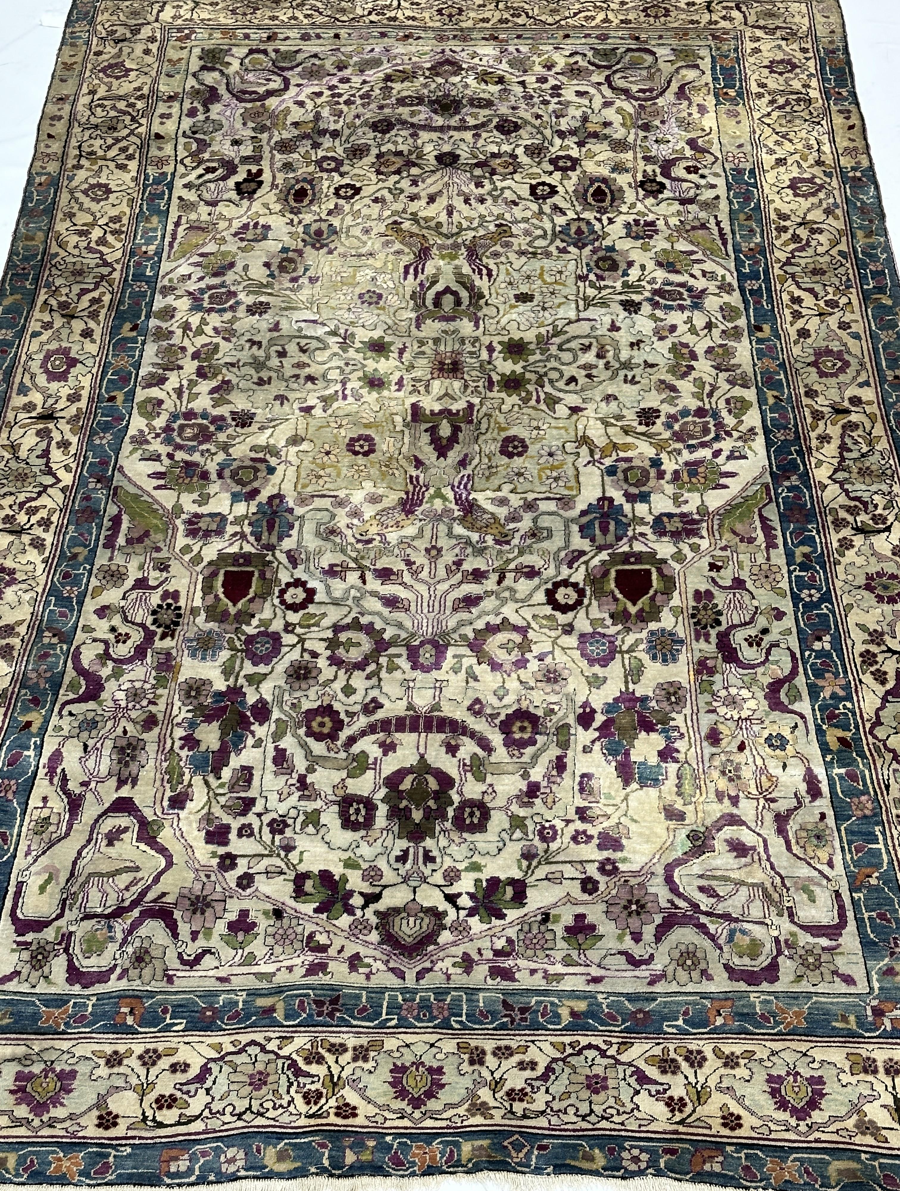 Antique Persian Silk Farahan Rug 3’11