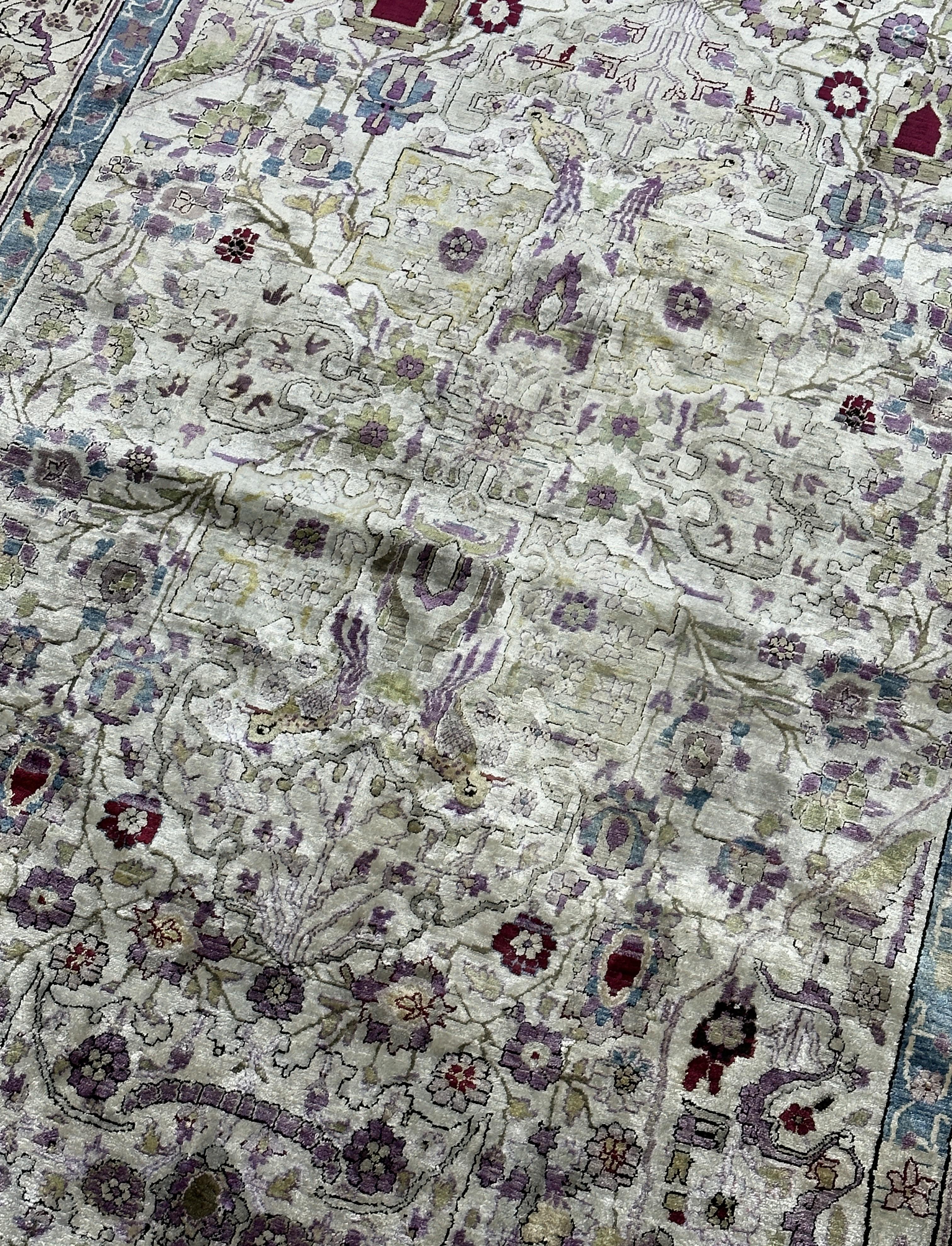 Antique Persian Silk Farahan Rug 3’11