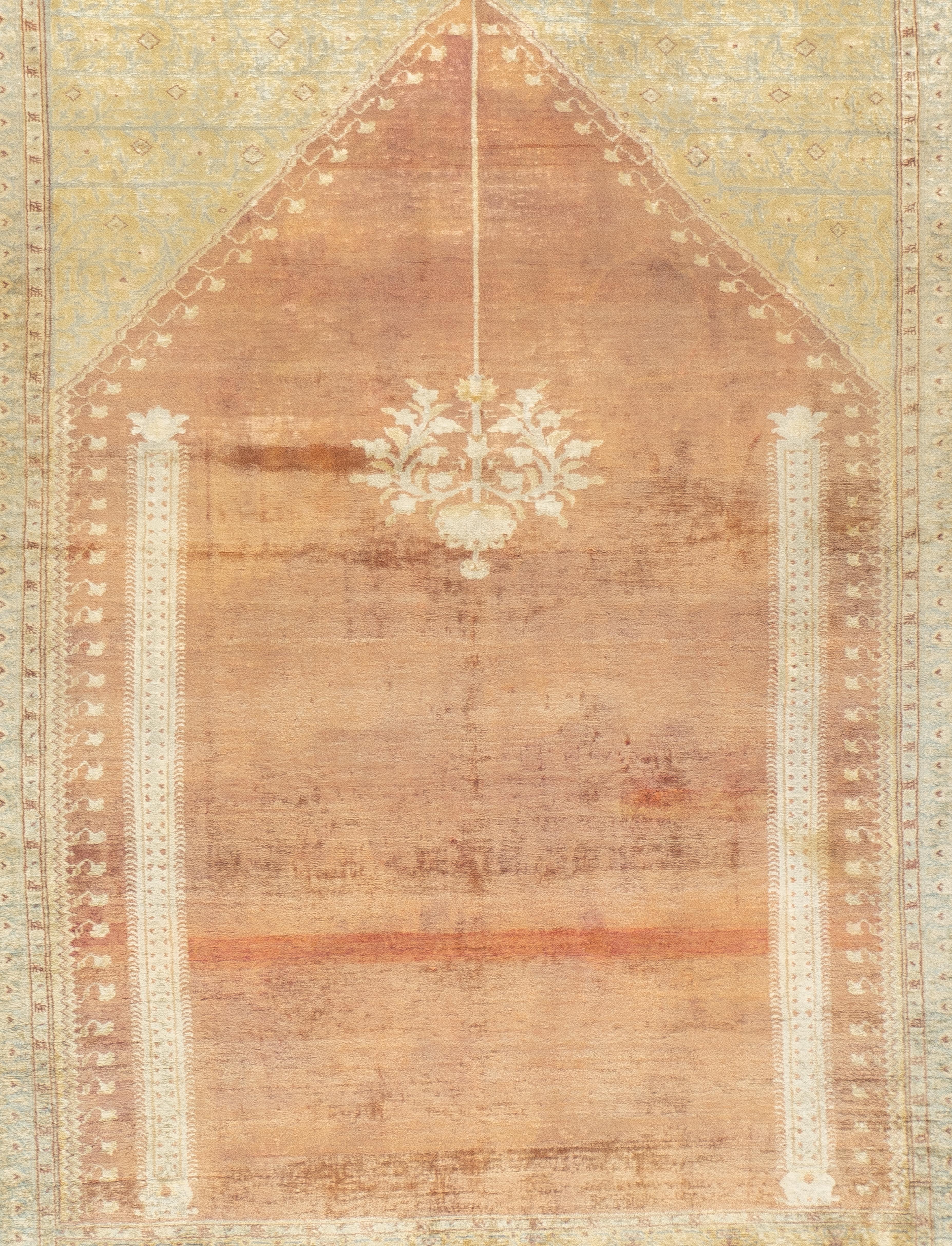 Persiano Antico Tabriz in seta persiana Haji Jalili  Tappeto 4'1'' x 5'5'' in vendita