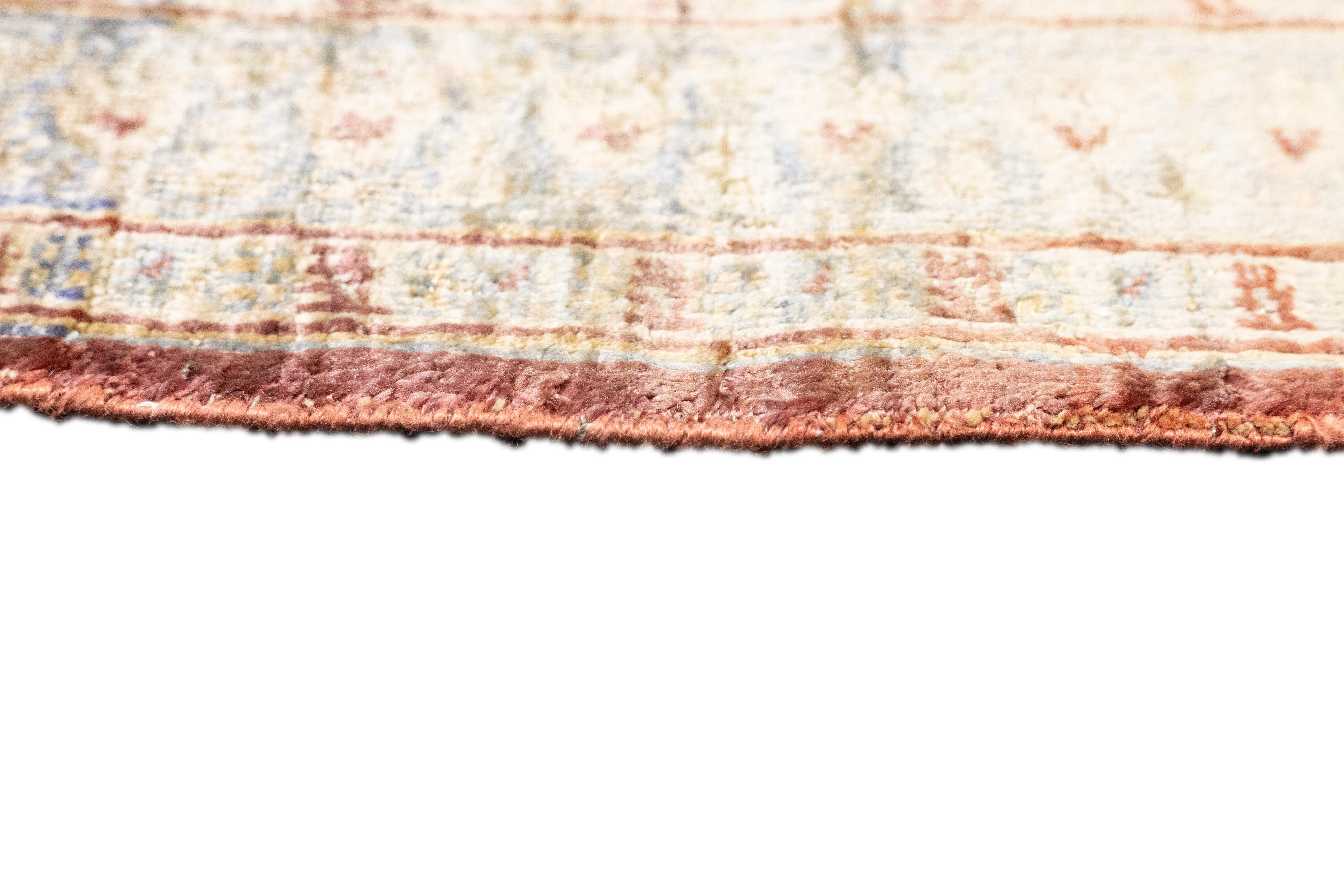 XIX secolo Antico Tabriz in seta persiana Haji Jalili  Tappeto 4'1'' x 5'5'' in vendita