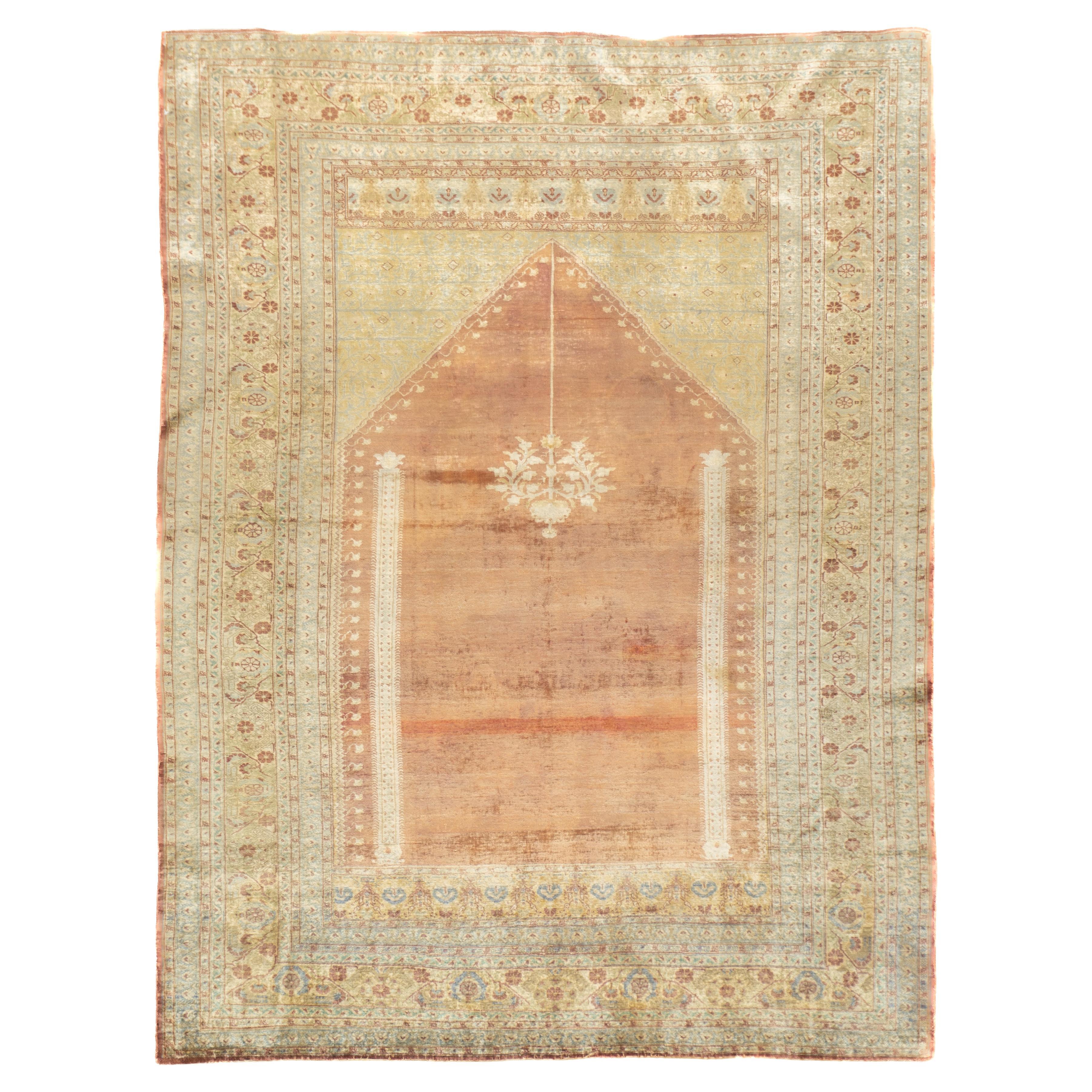 Antique Persian Silk Haji Jalili Tabriz  Rug 4'1'' x 5'5''