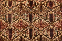 Antique Persian Silk Heriz Carpet. 4 ft 8 in x 6 ft