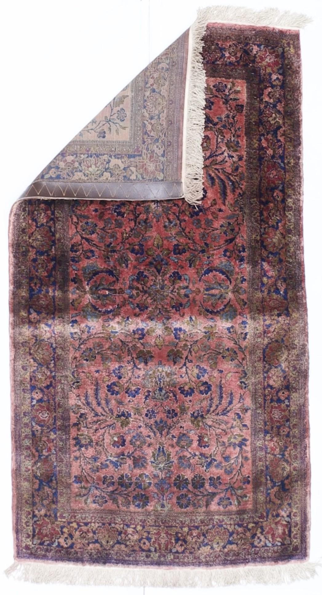 Antique Persian Silk Kashan Rug 2’0