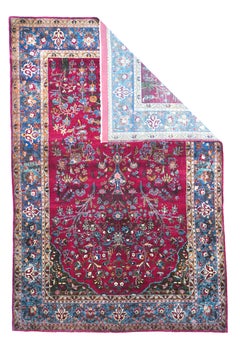 Antique Persian Silk Kashan Rug 4'5'' x 6'6''