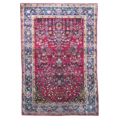 Antique Persian Silk Kashan Rug 4'5'' x 6'6''