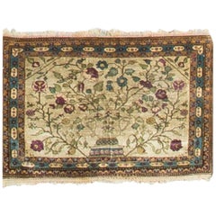 Antiker persischer Seiden-Kaschan-Teppich:: um 1900