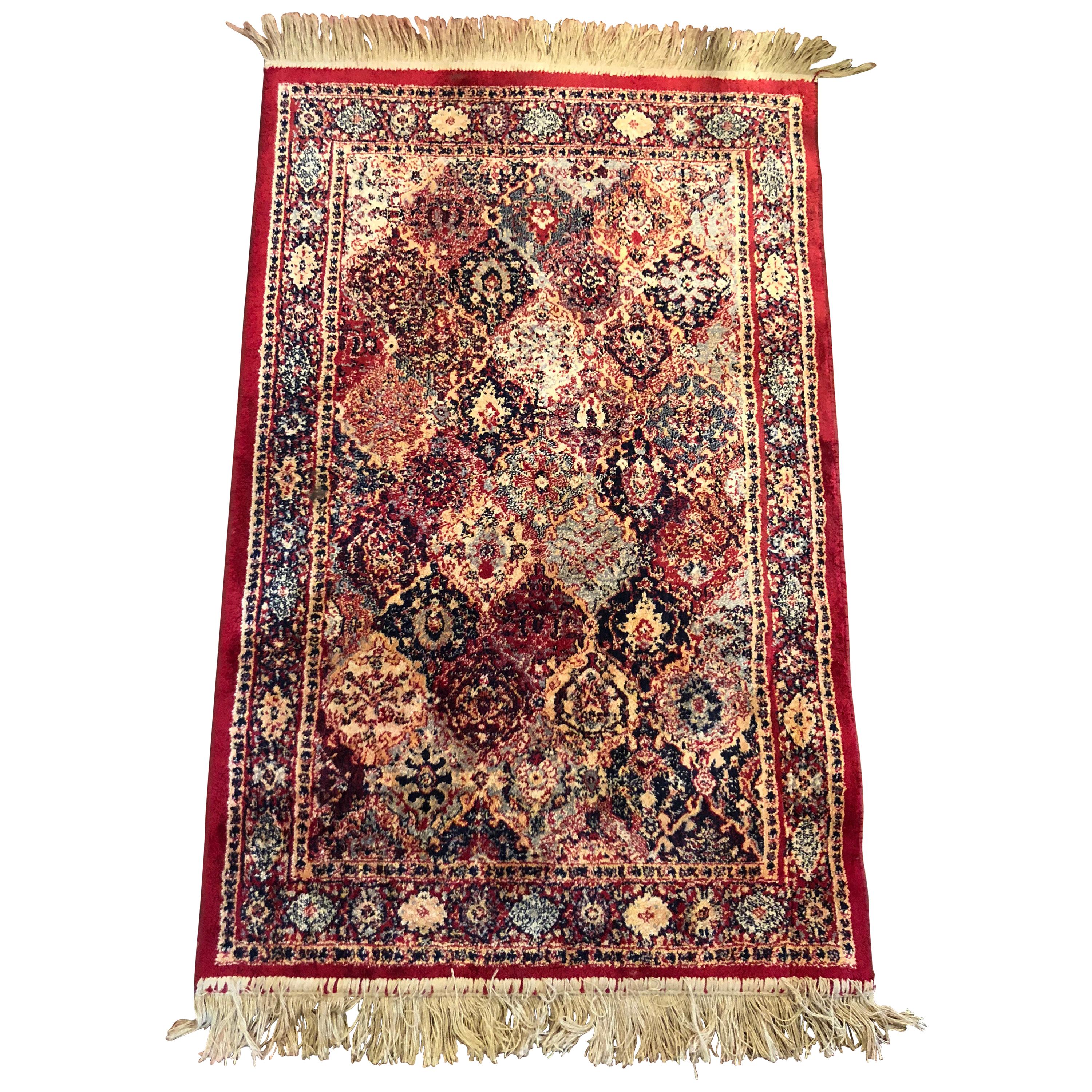 Antique Persian Silk Prayer Mat