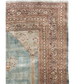 Antique Persian Silk Tabriz Rug