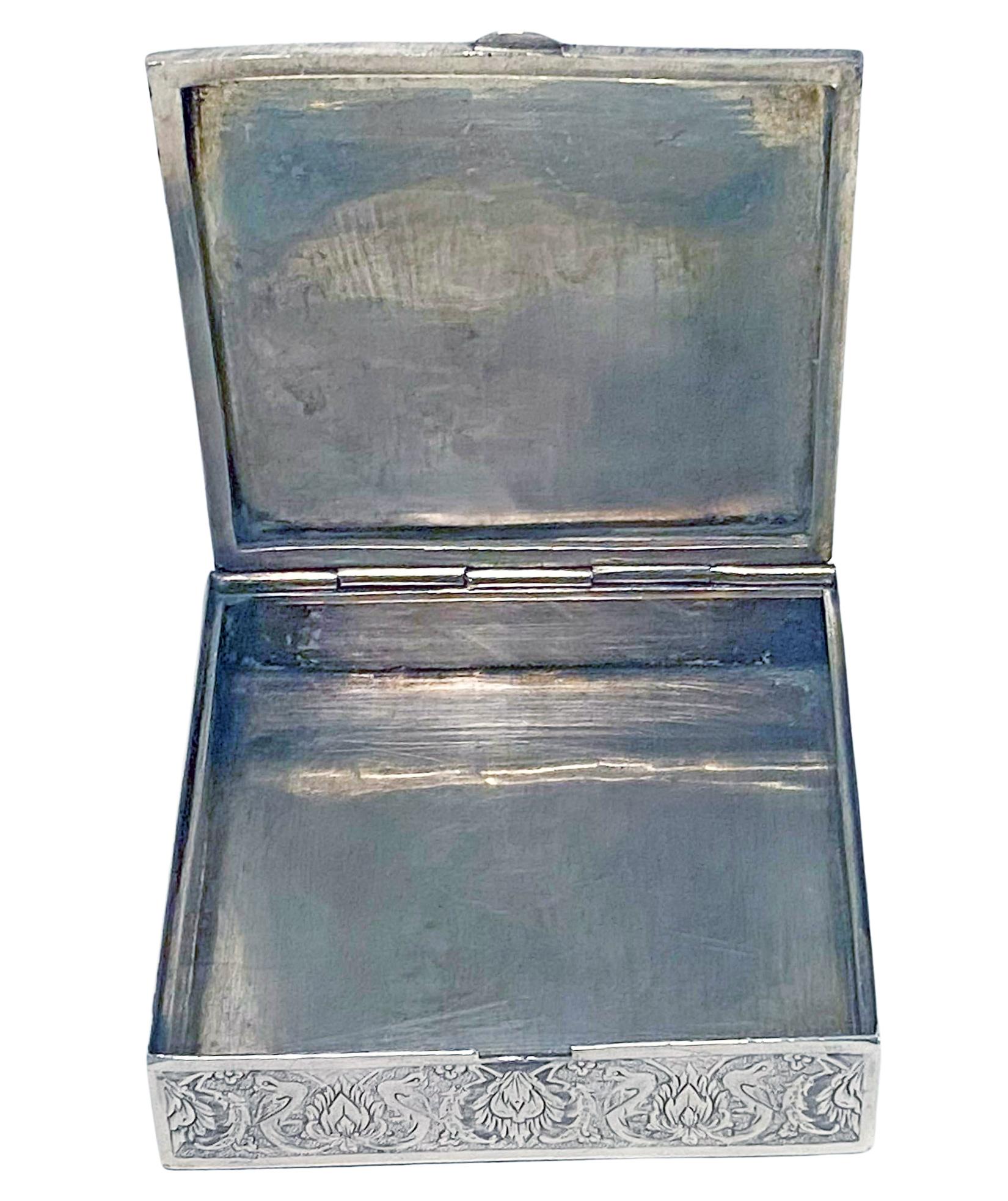 Antique Persian Silver Box C.1920.  In Good Condition In Toronto, Ontario