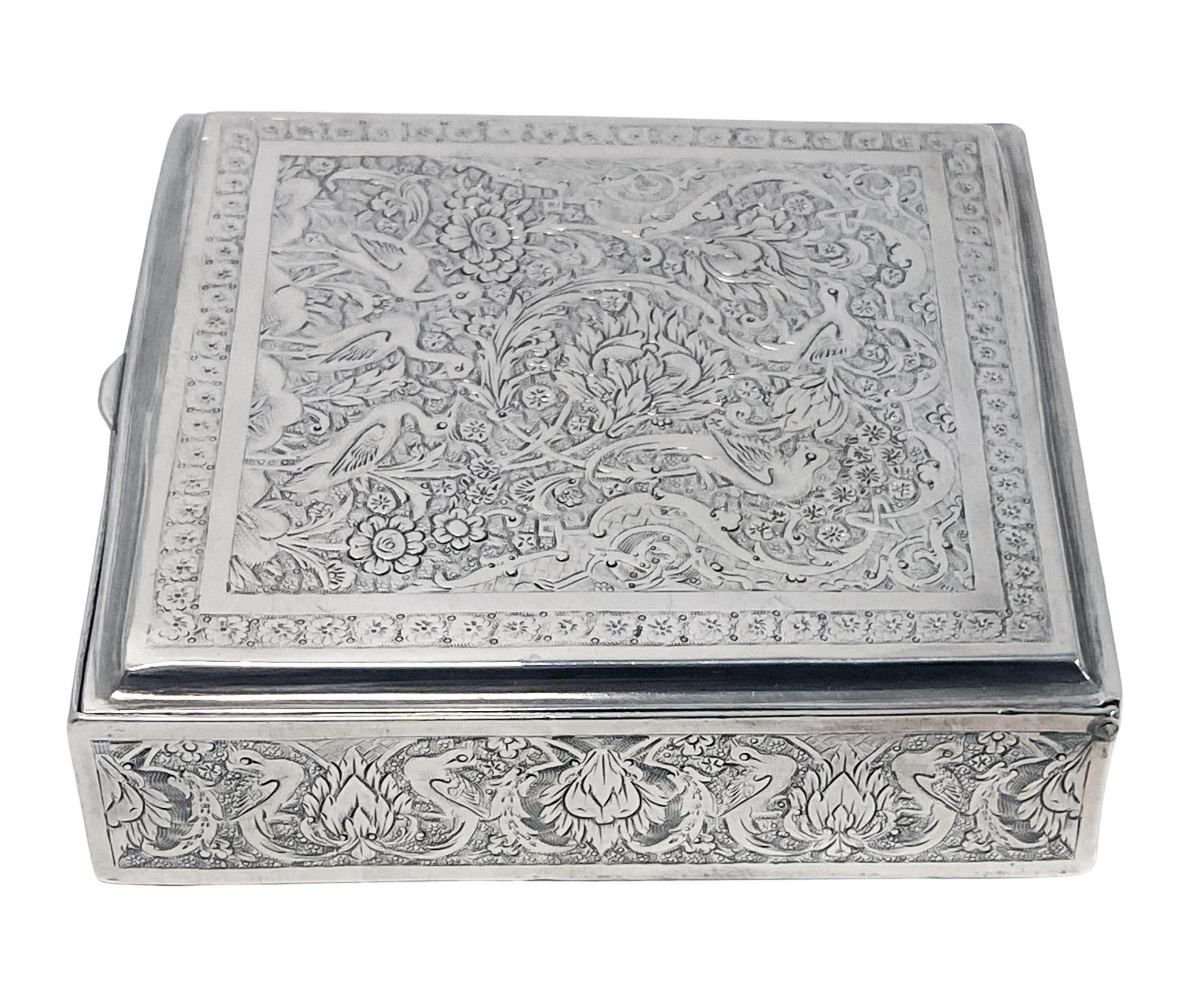 20th Century Antique Persian Silver Box C.1920.