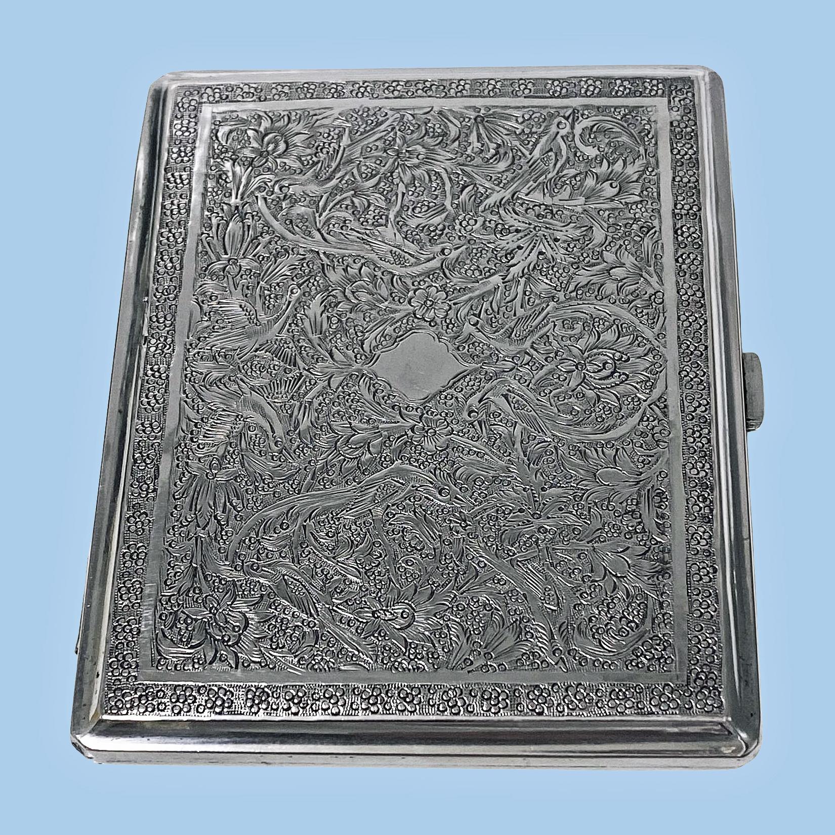 Antique Persian Silver Cigarette Case, C.1920 2