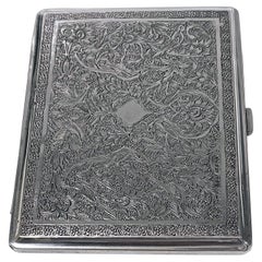 Antique Persian Silver Cigarette Case, C.1920