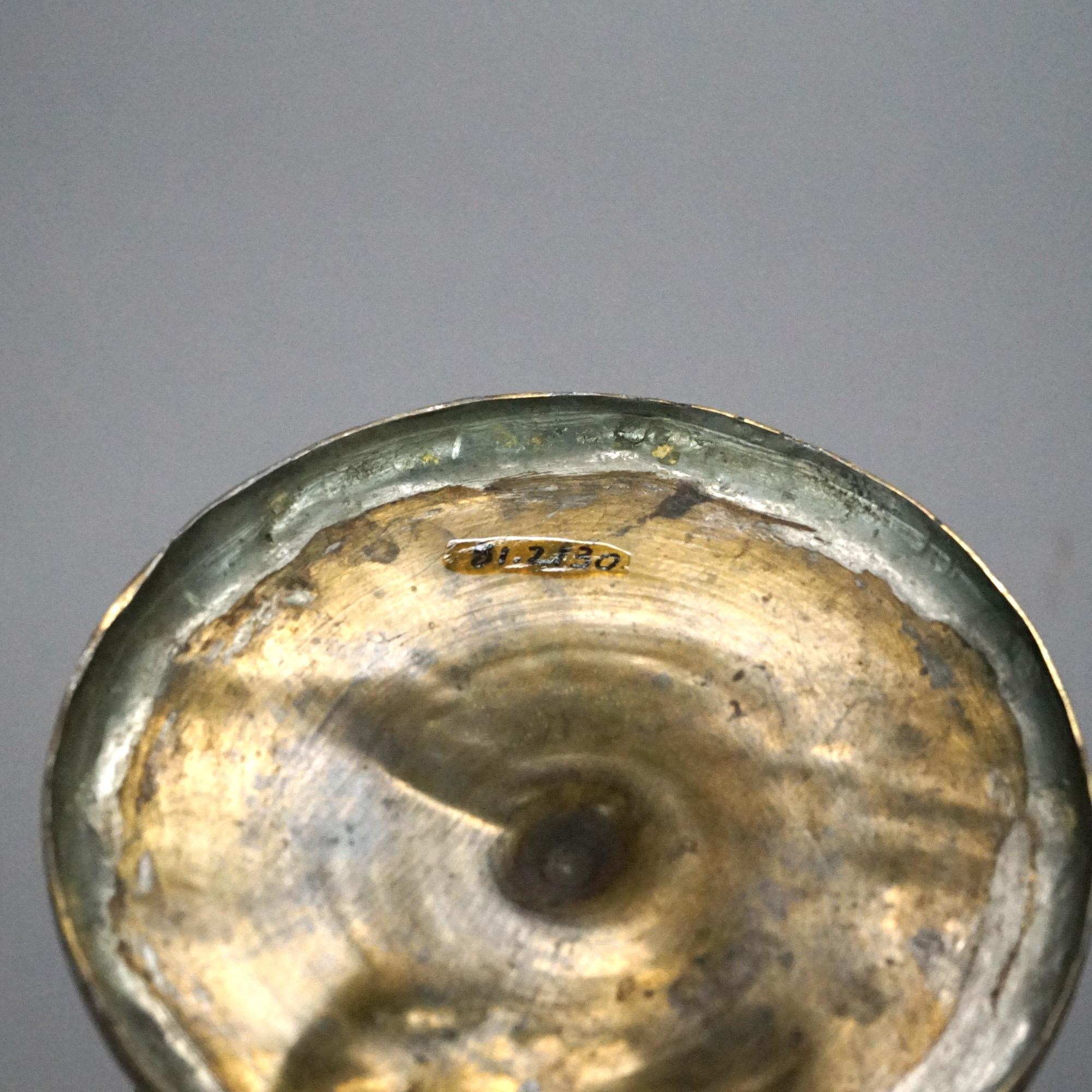 Antique Persian Silver & Copper Inlaid Bronze Vase 18th-19th C 1