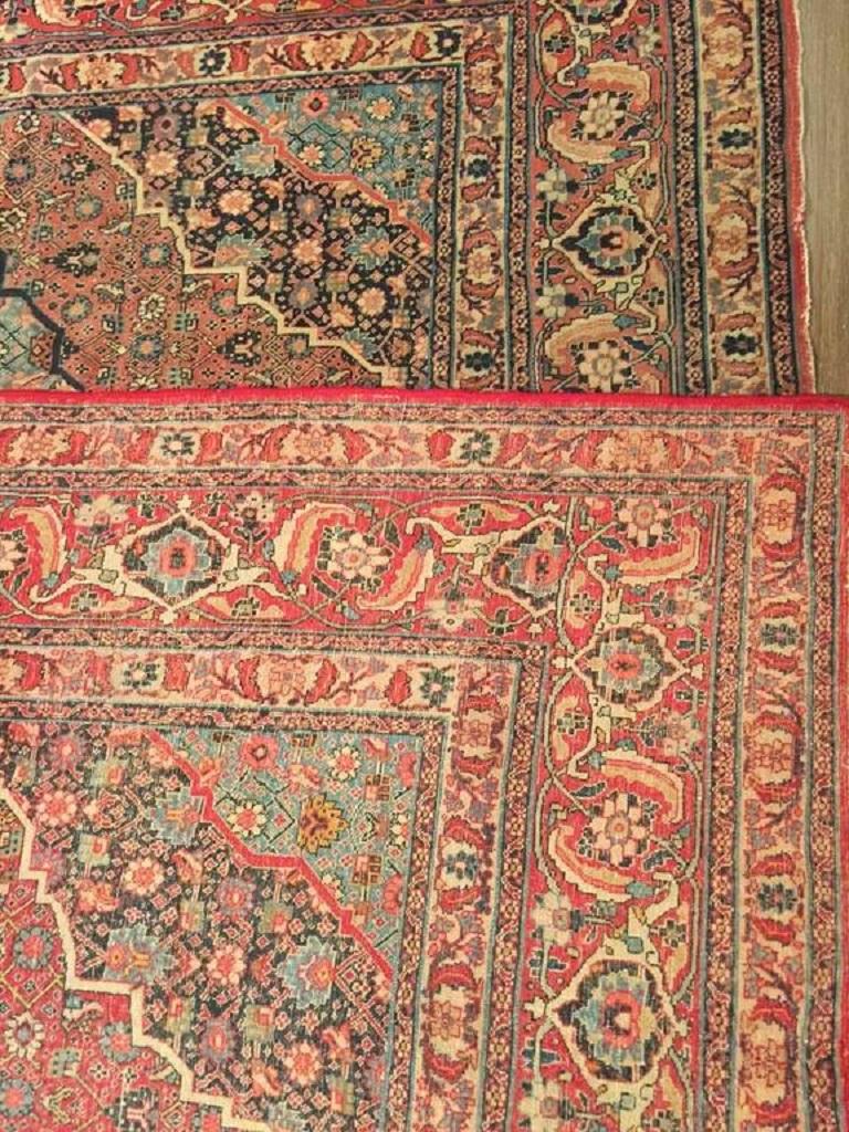 Antiker persischer Himmelblauer Täbris-Teppich, um 1870, 8'5 x 11'9 cm im Angebot 1