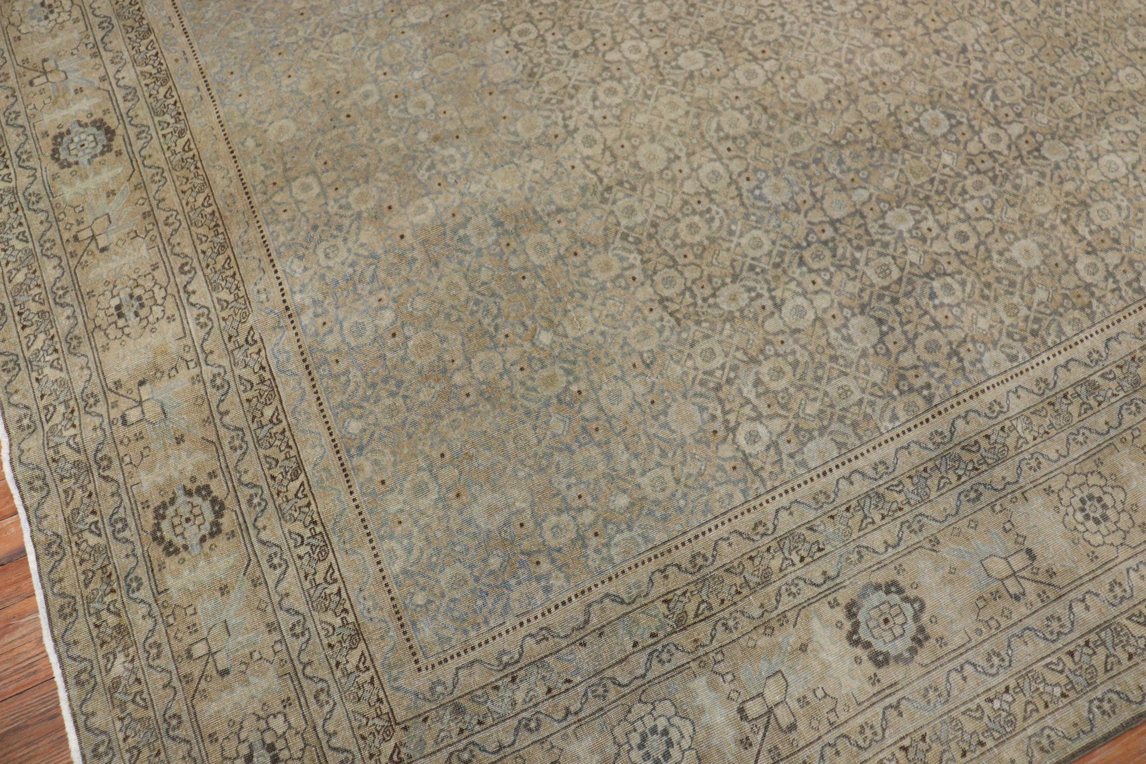 Antique Persian Slate Gray Tabriz Carpet For Sale 5