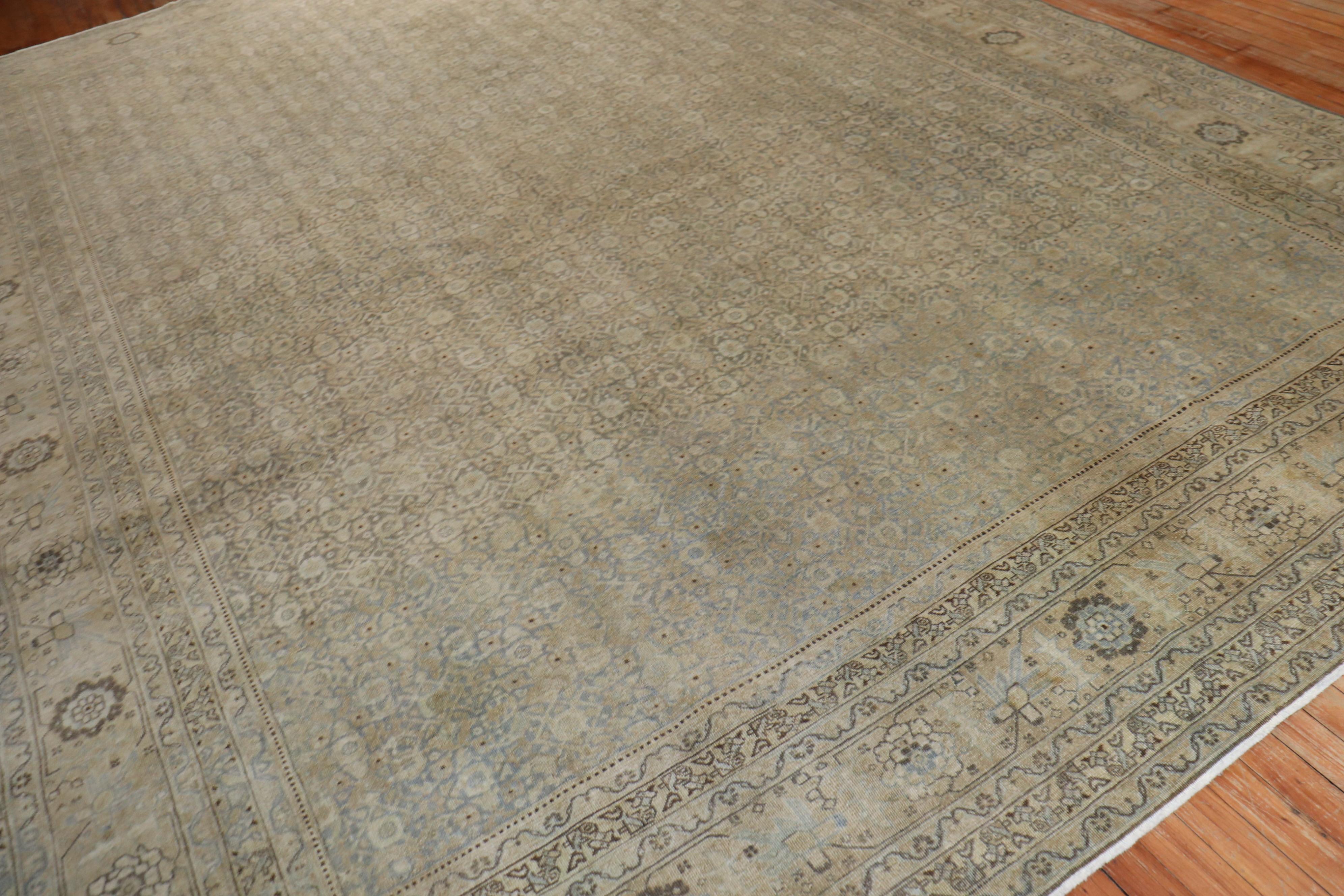 Antique Persian Slate Gray Tabriz Carpet For Sale 7