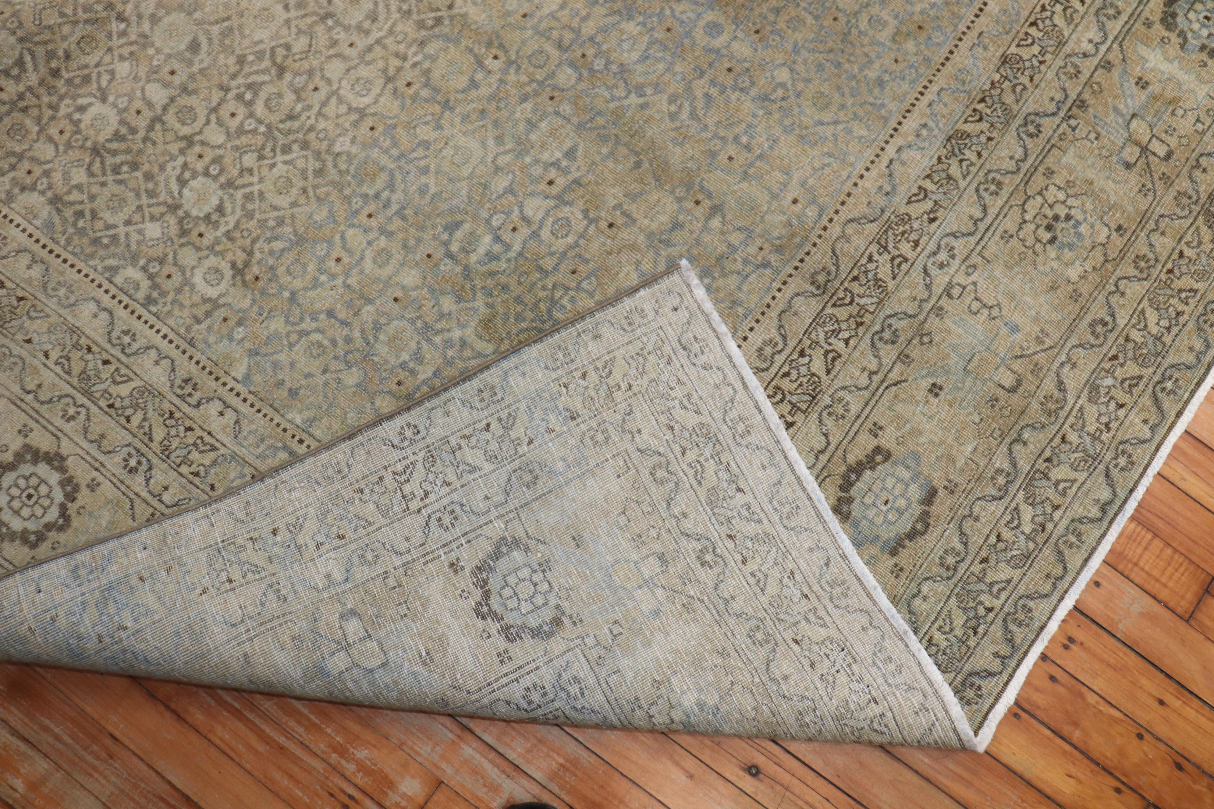 Antique Persian Slate Gray Tabriz Carpet For Sale 1