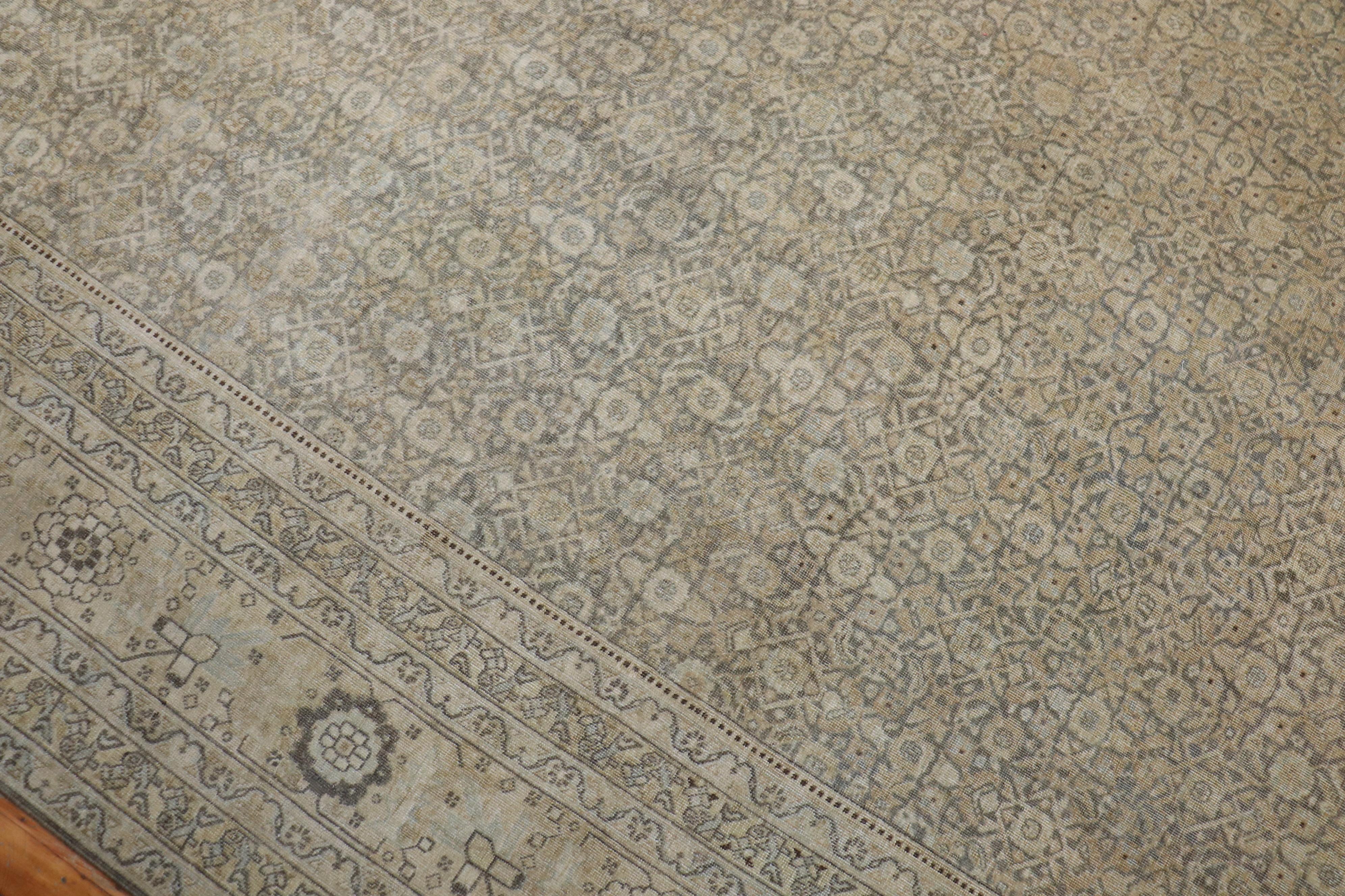Antique Persian Slate Gray Tabriz Carpet For Sale 3