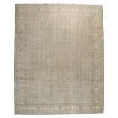 Antique Persian Slate Gray Tabriz Carpet