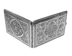 Antique Persian solid silver cigarette case C.1900