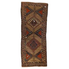 Antique Persian Sorab Double Medallion Oriental Wool Rug Runner C1920