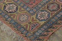 Antique Persian Soumak Dragon Rug in Red with Geometric Patterns - Rug & Kilim