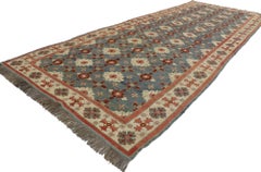 Antique Persian Soumak Gallery Rug with Arts & Crafts Style and Tribal Vibes