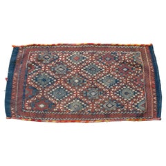 Antique Persian Soumak Tribal Bag Face Oriental Rug, circa 1920