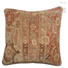 Antique Persian Square Tabriz Rug Pillow
